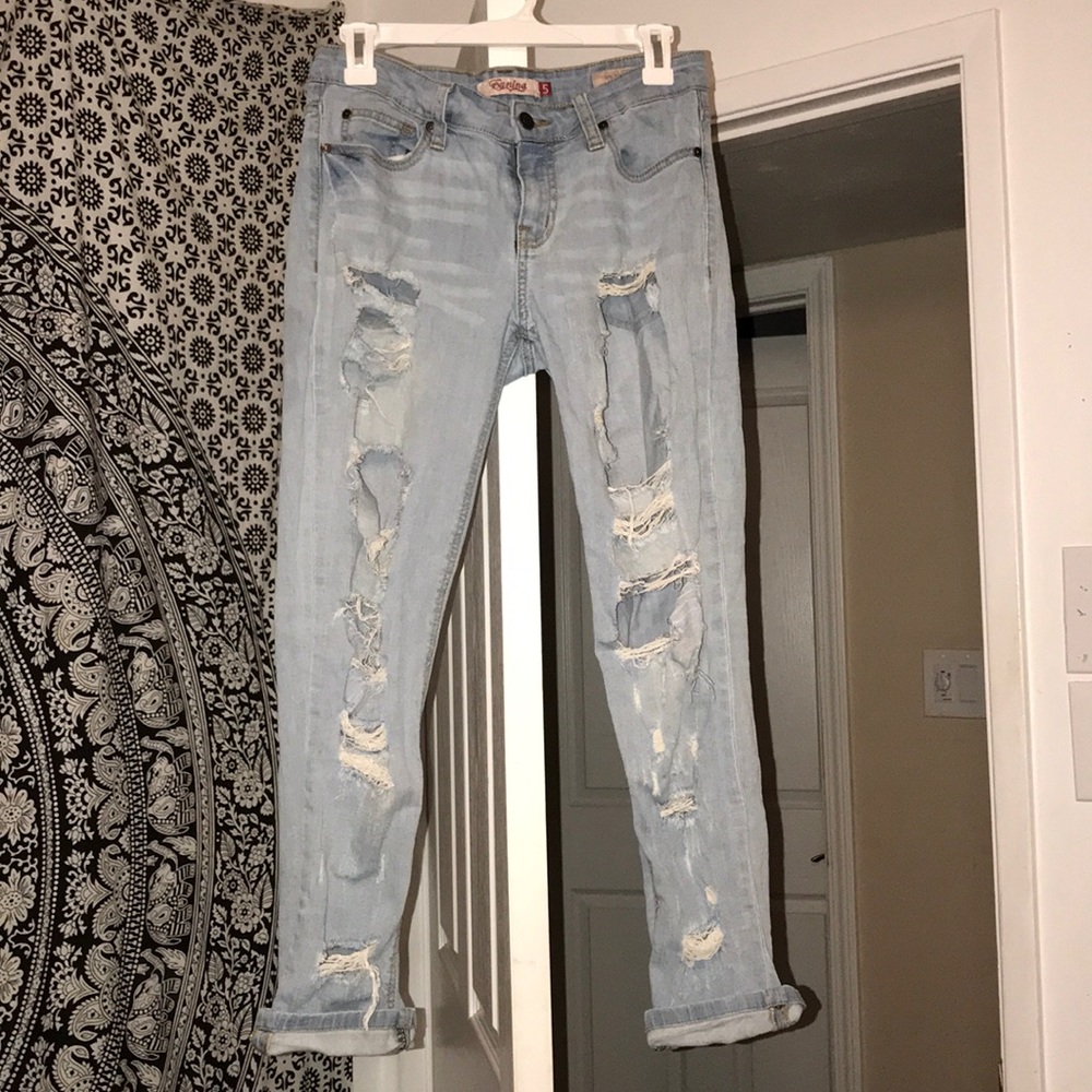 Ripped boyfriend jeans